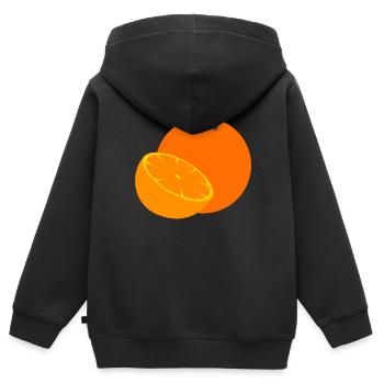 orange - Kids Premium Organic Zip-up Hoodie - black - Back - AI Model Kid Male (0cm)