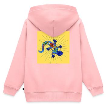 lumières de la crème - Sweat Premium à capuche zippé enfant bio - rose - Dos - AI Model Kid Female (0cm)