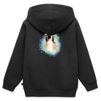 Afghanischer Windhund,Chart Afghane Polski,afghane - Kinder Premium Organic Zip Hoodie - Schwarz - Hinten - AI Model Kid Male (0cm)
