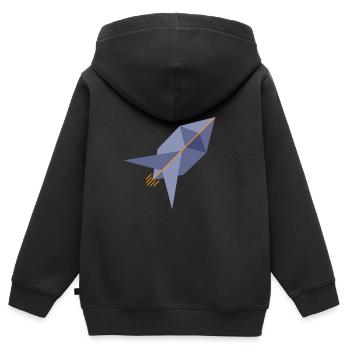 Ethereum Rocket - Kinder Premium Organic Zip Hoodie - Schwarz - Hinten - AI Model Kid Male (0cm)
