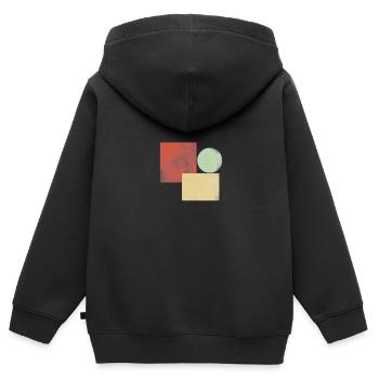 Géométrie simple - Sweat Premium à capuche zippé enfant bio - noir - Dos - AI Model Kid Male (0cm)
