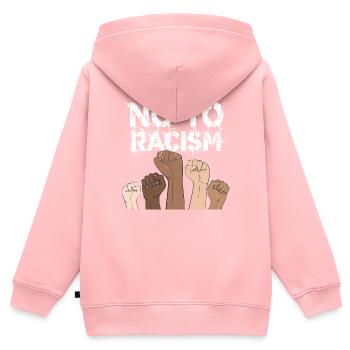 no to racism fist - gegen rassismus, stop racism - Kinder Premium Organic Zip Hoodie - Rosa - Hinten - AI Model Kid Female (0cm)