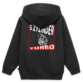 5 Zylinder Fünf Zylinder - Kinder Premium Organic Zip Hoodie - Schwarz - Hinten - AI Model Kid Male (0cm)