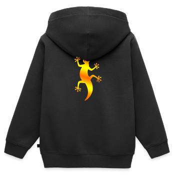 Lézard du Sud-Ouest - Sweat Premium à capuche zippé enfant bio - noir - Dos - AI Model Kid Male (0cm)