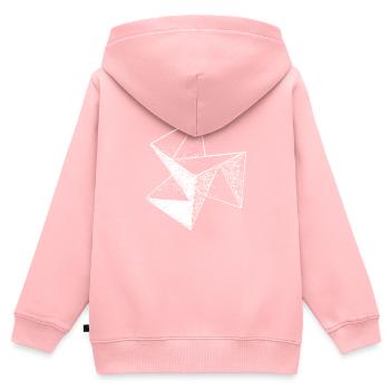 3d Triangle Vintage Cube structure - Sweat Premium à capuche zippé enfant bio - rose - Dos - AI Model Kid Female (0cm)