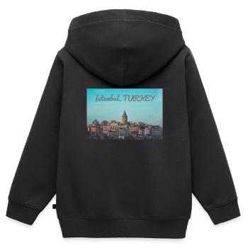 Istanbul - Kinder Premium Organic Zip Hoodie - Schwarz - Hinten - AI Model Kid Male (0cm)