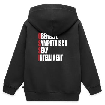 Ossi Geschenk DDR Ostdeutschland Generation - Kinder Premium Organic Zip Hoodie - Schwarz - Hinten - AI Model Kid Male (0cm)