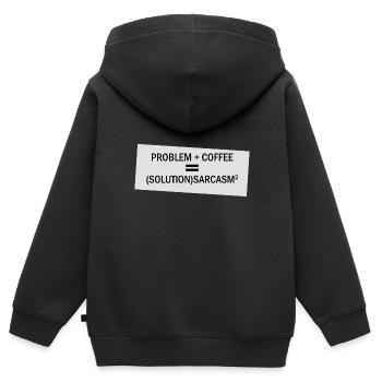 Problem Plus Kaffee - Kinder Premium Organic Zip Hoodie - Schwarz - Hinten - AI Model Kid Male (0cm)