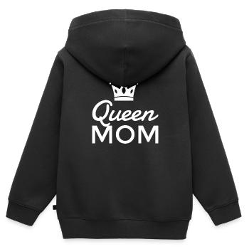 Queen Mom - Kinder Premium Organic Zip Hoodie - Schwarz - Hinten - AI Model Kid Male (0cm)