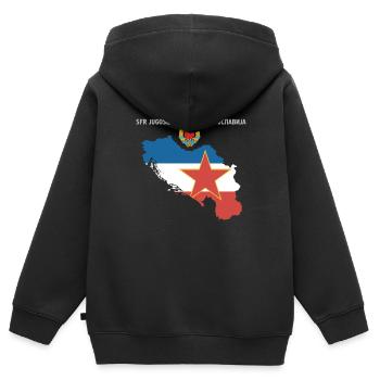 Yugoslavia SFRJ Jugo Kosovo cadeau Tito - Sweat Premium à capuche zippé enfant bio - noir - Dos - AI Model Kid Male (0cm)