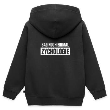 Psychologie Lustige Sprüche Zychologie - Kinder Premium Organic Zip Hoodie - Schwarz - Hinten - AI Model Kid Male (0cm)