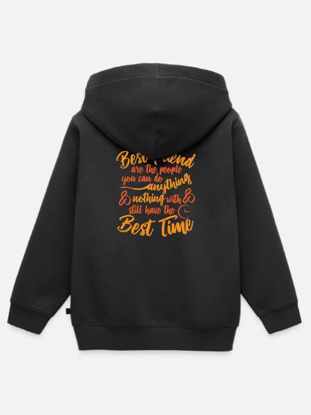 Friendship best friends are the people you can - Kids Premium Organic Zip-up Hoodie - black