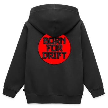 Cadeau de dérive de réglage automatique né pour la dérive - Sweat Premium à capuche zippé enfant bio - noir - Dos - AI Model Kid Male (0cm)