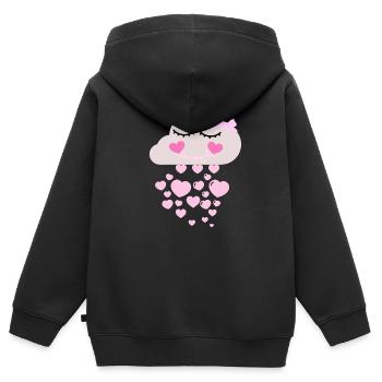 nuage - Sweat Premium à capuche zippé enfant bio - noir - Dos - AI Model Kid Male (0cm)