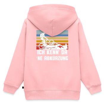 Ich kenn da ne Abkürzung - Kinder Premium Organic Zip Hoodie - Rosa - Hinten - AI Model Kid Female (0cm)