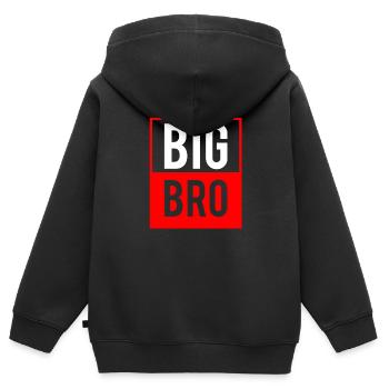 Big Bro - Großer Bruder - Kinder Premium Organic Zip Hoodie - Schwarz - Hinten - AI Model Kid Male (0cm)