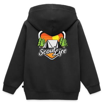 Scouts scouts scouts amateurs de randonnée - Sweat Premium à capuche zippé enfant bio - noir - Dos - AI Model Kid Male (0cm)