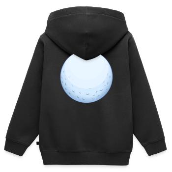 Balle de golf - Sweat Premium à capuche zippé enfant bio - noir - Dos - AI Model Kid Male (0cm)