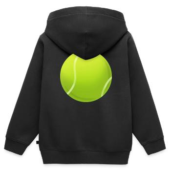Tennisball - Kinder Premium Organic Zip Hoodie - Schwarz - Hinten - AI Model Kid Male (0cm)