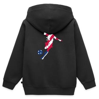 Soccer of the U.S. national soccer team - Kids Premium Organic Zip-up Hoodie - black - Back - AI Model Kid Male (0cm)