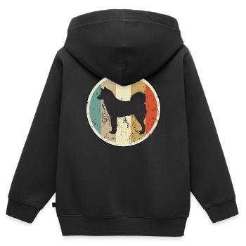 Laika (russische Hunderasse) - Kinder Premium Organic Zip Hoodie - Schwarz - Hinten - AI Model Kid Male (0cm)