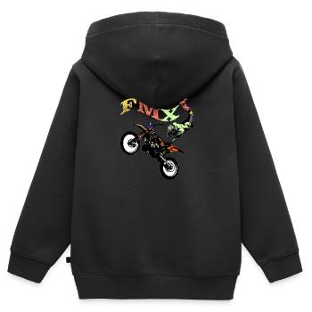 freestyle motocross - Kinder Premium Organic Zip Hoodie - Schwarz - Hinten - AI Model Kid Male (0cm)
