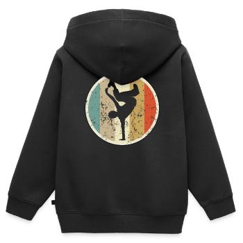 Breakdance Breakdancing Breakdancer - Kinder Premium Organic Zip Hoodie - Schwarz - Hinten - AI Model Kid Male (0cm)