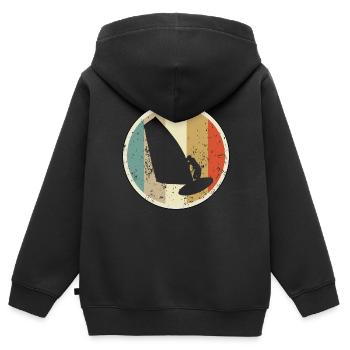 Windsurfen Windsurfer - Kinder Premium Organic Zip Hoodie - Schwarz - Hinten - AI Model Kid Male (0cm)