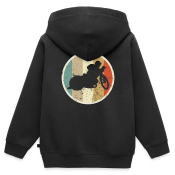 Speedway Bahnsport Motocross - Kinder Premium Organic Zip Hoodie - Schwarz - Hinten - AI Model Kid Male (0cm)