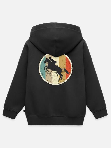 Springreiten Springreiter Springreiterin - Kinder Premium Organic Zip Hoodie - Schwarz