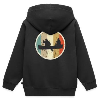 Zweierkajak Kayak Kajakfahren Paddelboot Kanusport - Kinder Premium Organic Zip Hoodie - Schwarz - Hinten - AI Model Kid Male (0cm)