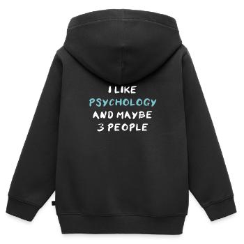 Psychologie - Kinder Premium Organic Zip Hoodie - Schwarz - Hinten - AI Model Kid Male (0cm)