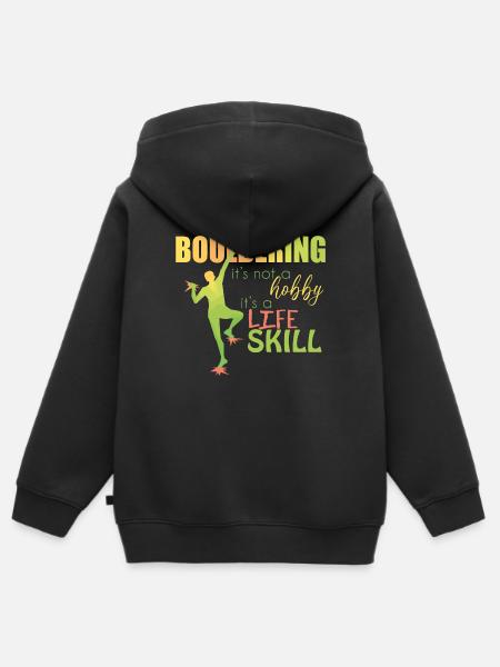 Bouldern - Kinder Premium Organic Zip Hoodie - Schwarz