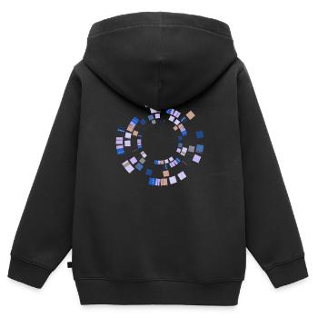 Abstract Minimal Circle - Kinder Premium Organic Zip Hoodie - Schwarz - Hinten - AI Model Kid Male (0cm)