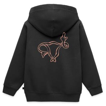 Utérus Feminisme feminisme utérin - Sweat Premium à capuche zippé enfant bio - noir - Dos - AI Model Kid Male (0cm)