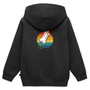 Raumschifft Galaxy Weltraum - Kinder Premium Organic Zip Hoodie - Schwarz - Hinten - AI Model Kid Male (0cm)