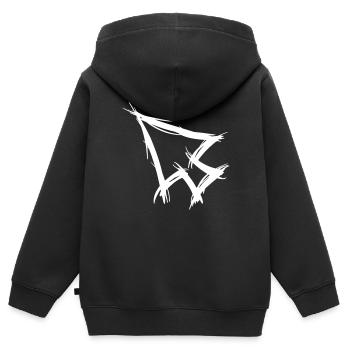 Curseur de la souris, flèche, dessiné à la main. - Sweat Premium à capuche zippé enfant bio - noir - Dos - AI Model Kid Male (0cm)