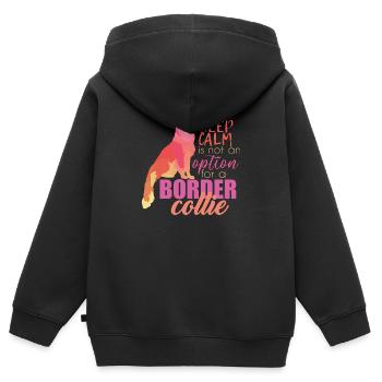 Border Collie - Kinder Premium Organic Zip Hoodie - Schwarz - Hinten - AI Model Kid Male (0cm)