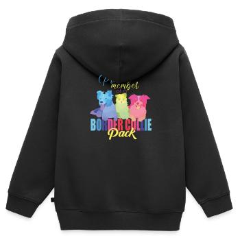 Border Collie - Kinder Premium Organic Zip Hoodie - Schwarz - Hinten - AI Model Kid Male (0cm)