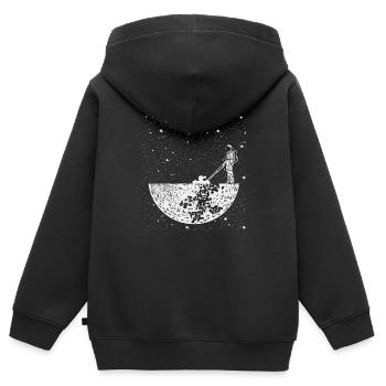 Rasen mähen Astronaut - Kinder Premium Organic Zip Hoodie - Schwarz - Hinten - AI Model Kid Male (0cm)