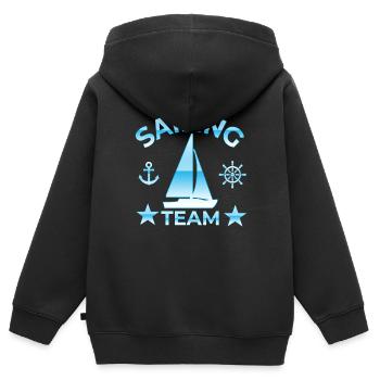 Segeln - Kinder Premium Organic Zip Hoodie - Schwarz - Hinten - AI Model Kid Male (0cm)