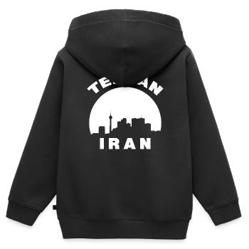 Tehran Iran Silhouette Gift - Kids Premium Organic Zip-up Hoodie - black - Back - AI Model Kid Male (0cm)