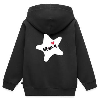 Seestern - Kinder Premium Organic Zip Hoodie - Schwarz - Hinten - AI Model Kid Male (0cm)