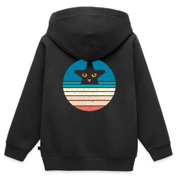 Seestern - Kinder Premium Organic Zip Hoodie - Schwarz - Hinten - AI Model Kid Male (0cm)
