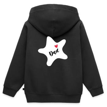 Seestern - Kinder Premium Organic Zip Hoodie - Schwarz - Hinten - AI Model Kid Male (0cm)