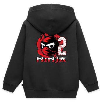 Kinder Ninja 2. Geburtstag Junge 2 Jahre alt - Kinder Premium Organic Zip Hoodie - Schwarz - Hinten - AI Model Kid Male (0cm)