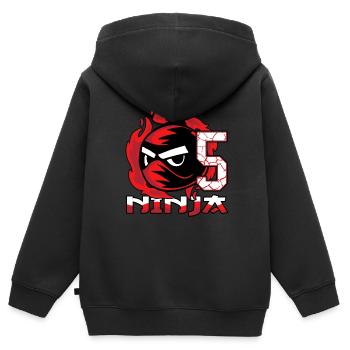 Kinder Ninja 5. Geburtstag Junge 5 Jahre alt - Kinder Premium Organic Zip Hoodie - Schwarz - Hinten - AI Model Kid Male (0cm)