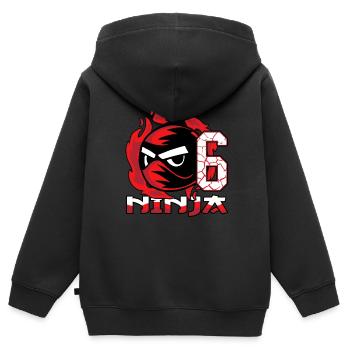 Kinder Ninja 6. Geburtstag Junge 6 Jahre alt - Kinder Premium Organic Zip Hoodie - Schwarz - Hinten - AI Model Kid Male (0cm)