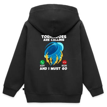 Tornade - Sweat Premium à capuche zippé enfant bio - noir - Dos - AI Model Kid Male (0cm)