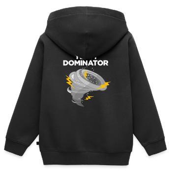 Tornade - Sweat Premium à capuche zippé enfant bio - noir - Dos - AI Model Kid Male (0cm)
